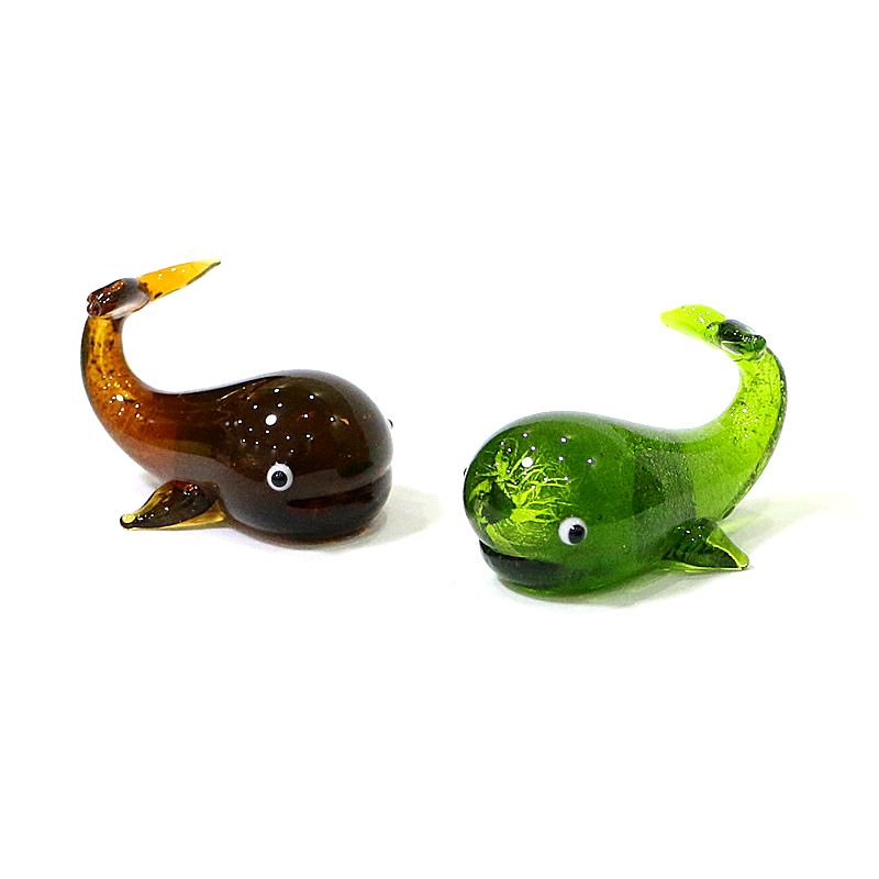 Marine Aquarium Europe - Murano Glass Whale Miniature Figurine Silver