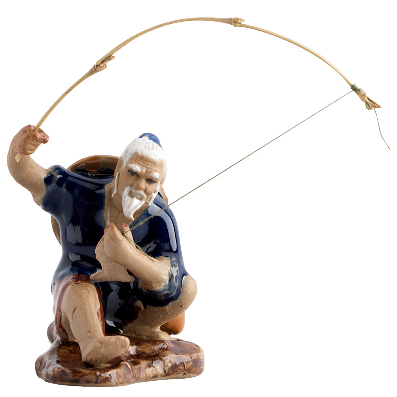 Aquarium Marina - Ceramics Fisherman Boat Figurines for Aquarium