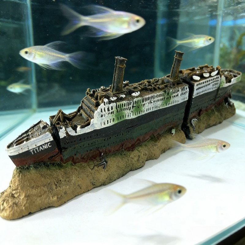 Aquarium Marina - Titanic Wreck Fish Tank Decoration Sunken
