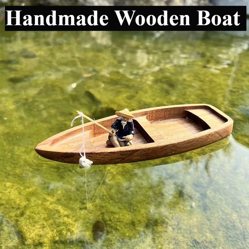 Handmade Wooden Boat Mini Floa - đánh giá và giá Aquarium Marina