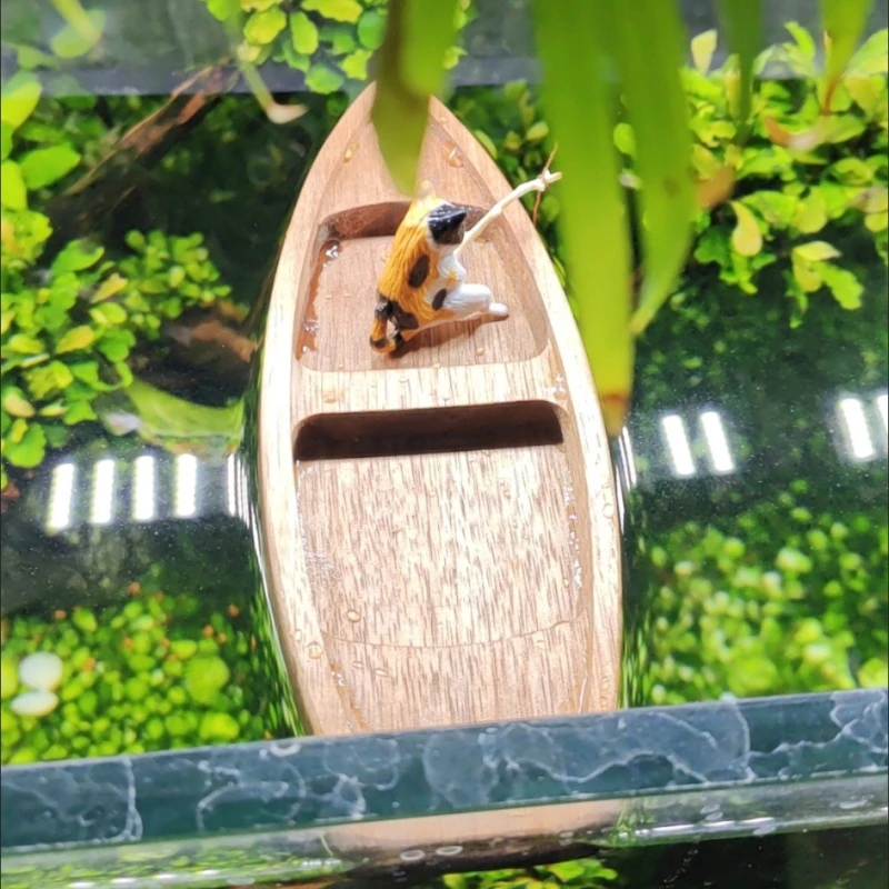 Handmade Wooden Boat Mini Floa - đánh giá và giá Aquarium Marina