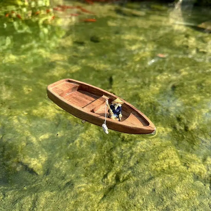 Handmade Wooden Boat Mini Floa - đánh giá và giá Aquarium Marina
