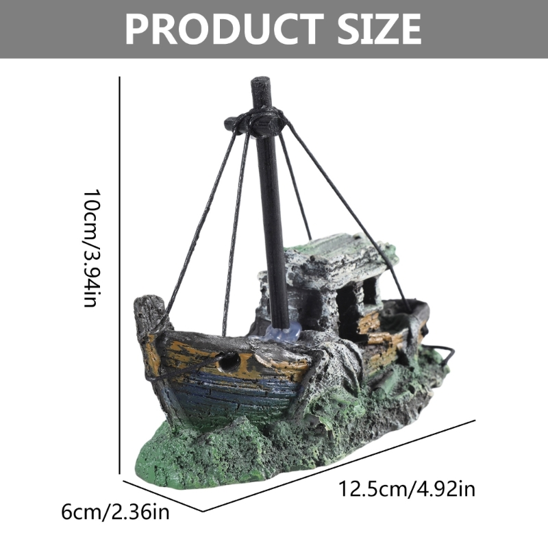 Aquarium Sunken Ship Decoratio - đánh giá và giá Aquarium Marina