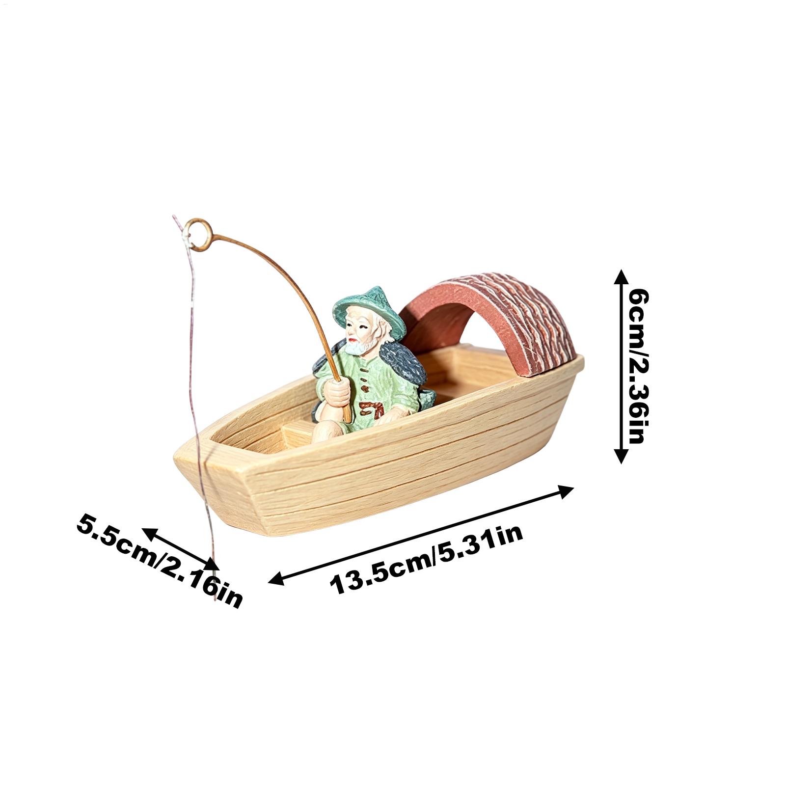 Resin Floating Fisherman Boat  - đánh giá và giá Aquarium Marina