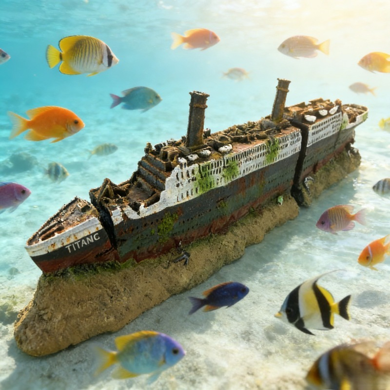 Titanic Wreck Fish Tank Decora - đánh giá và giá Aquarium Marina